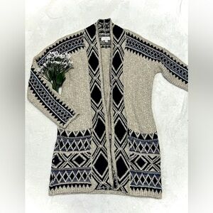 Lucky Brand Aztec Triabl Knit Cardigan Sweater - XS